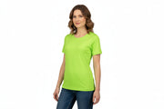 Limefärgad damt-shirt med rund hals