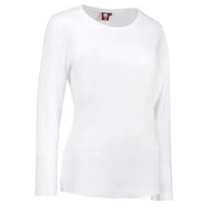 Långärmad dam-t-shirt, vit