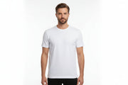 Vit t-shirt med rund hals för herrar