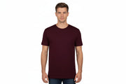 Mörk bordeaux t-shirt med rund hals för herr