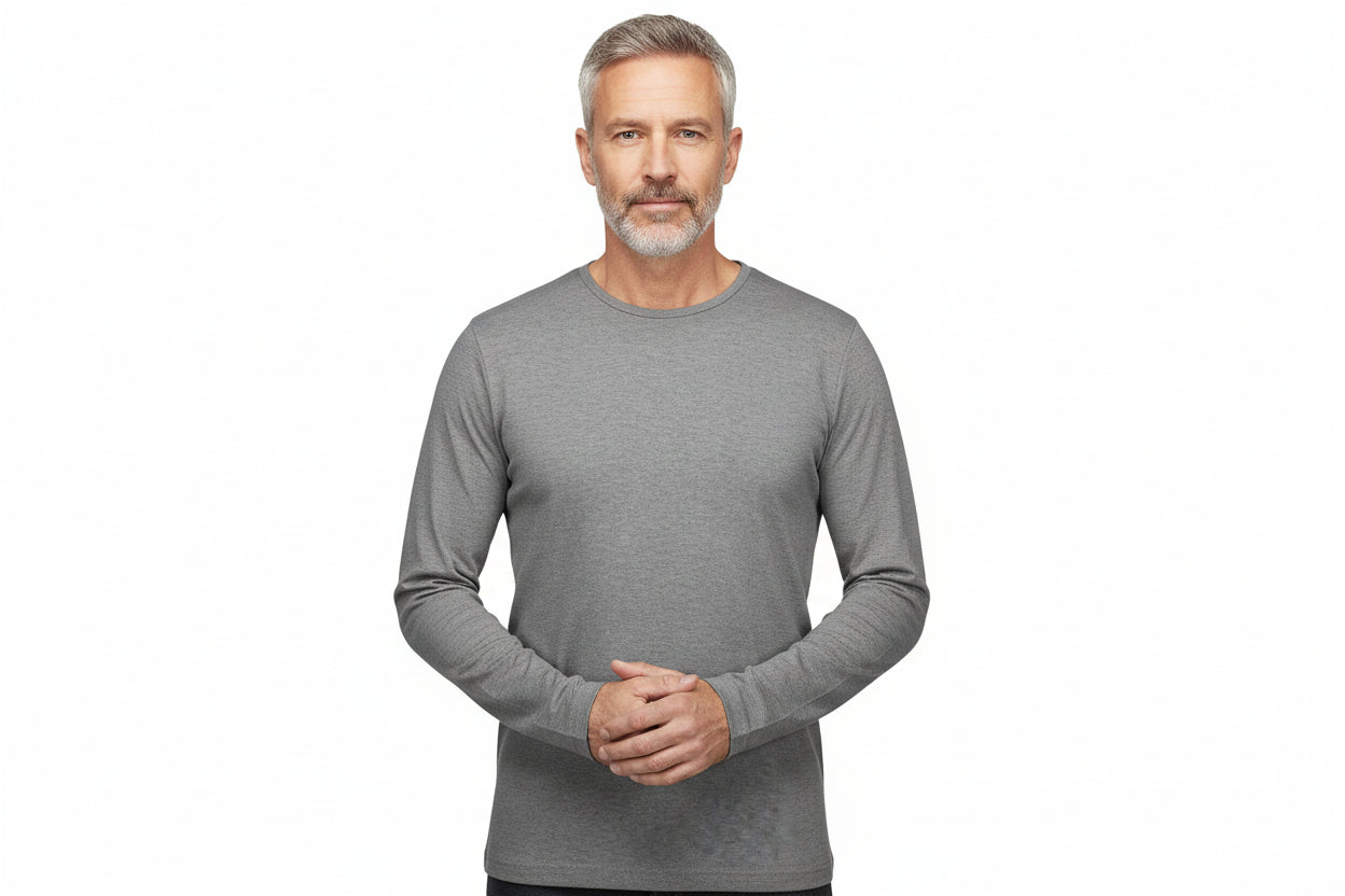 Grå långärmad t-shirt herr
