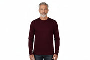 Mörk bordeaux långärmad t-shirt för herr