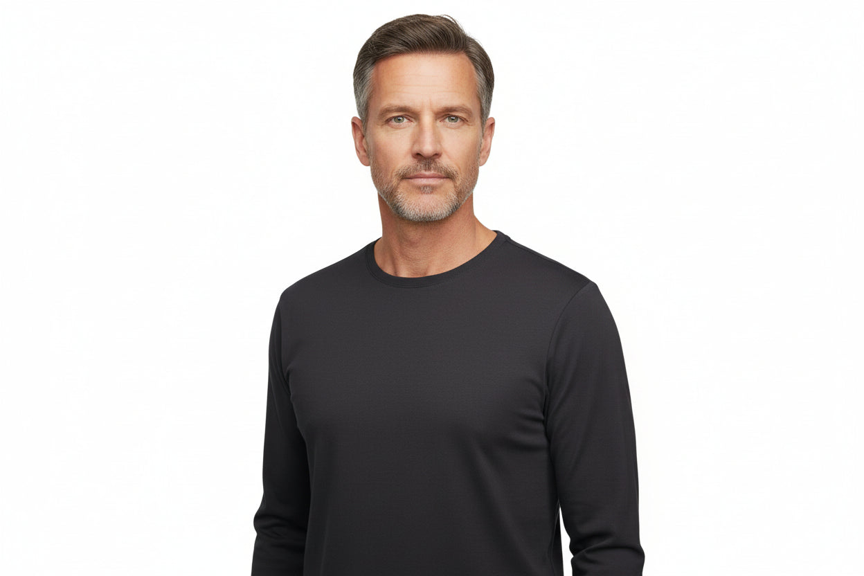 Koksgrå långärmad t-shirt för herr