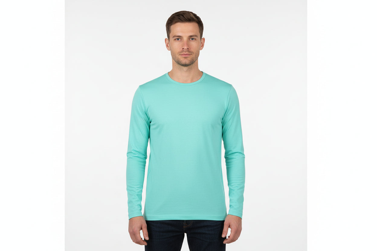 Mintfärgad långärmad t-shirt herr