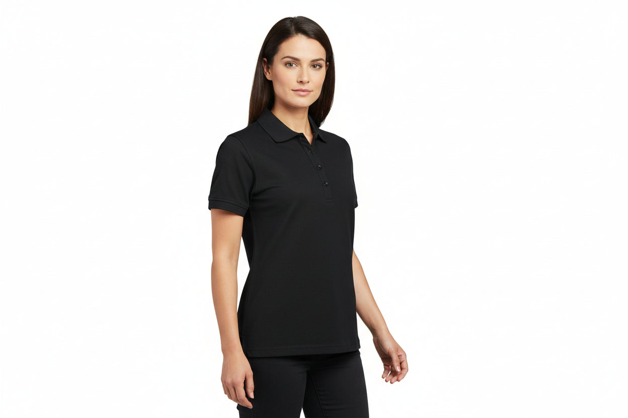 Dam polo-t-shirt i svart