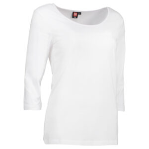 3/4-ärmad damt-shirt, vit