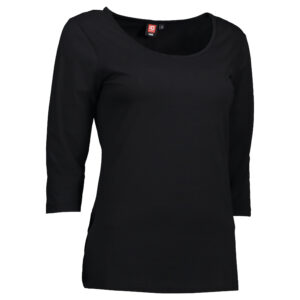 3/4-ärmad damt-shirt i svart