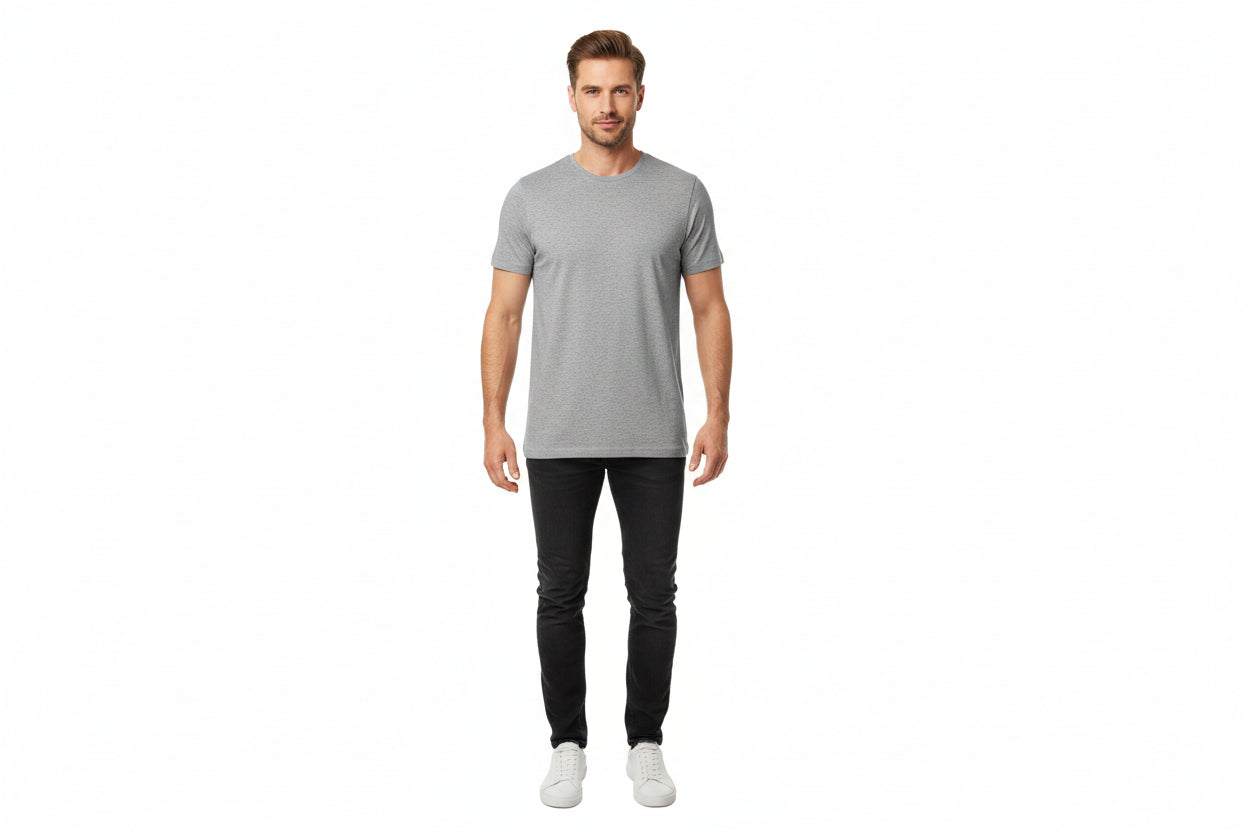 Grå stretch-t-shirt för herr