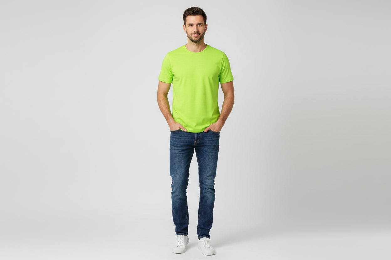 Stretch-t-shirt för herr i lime