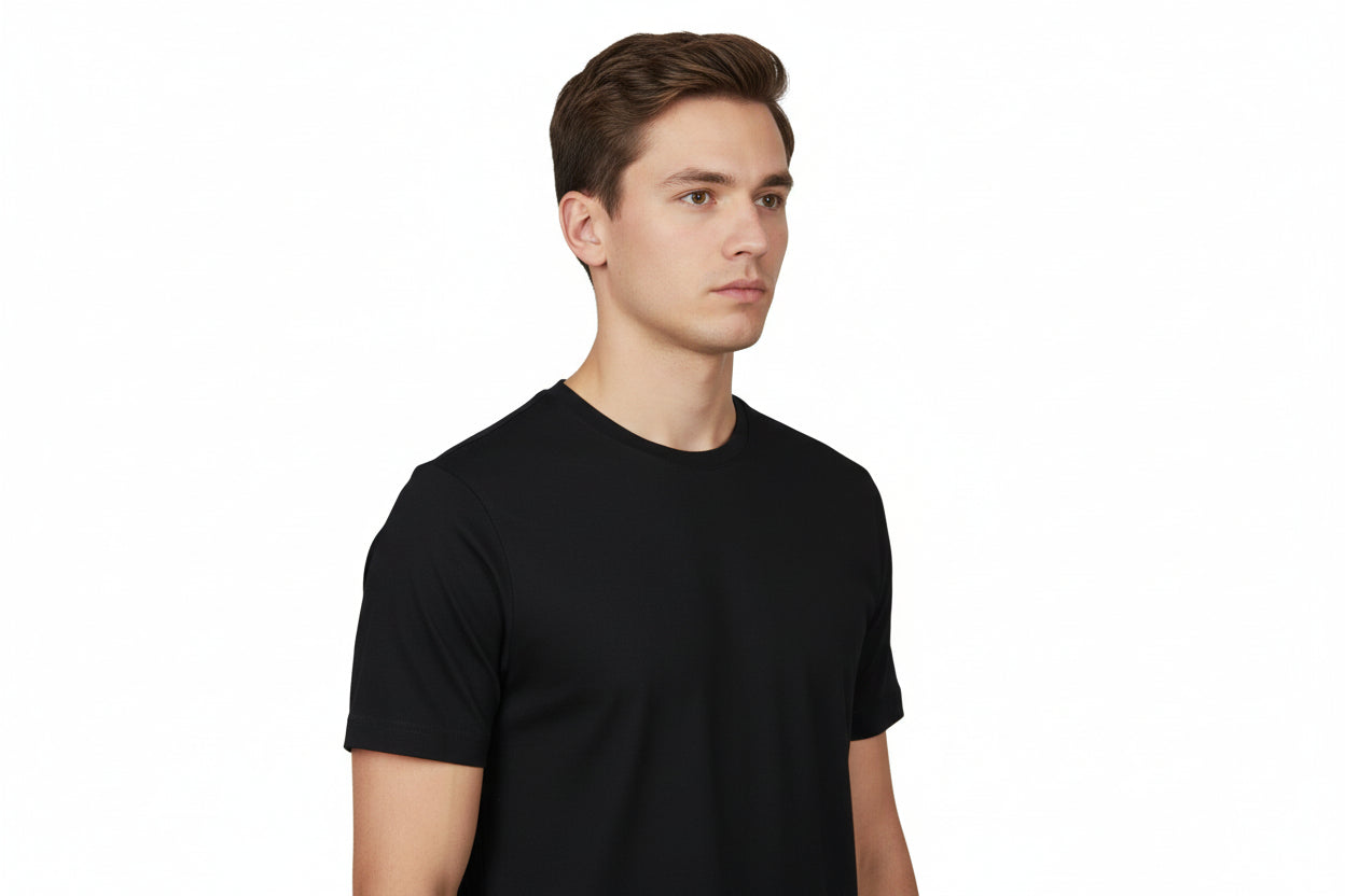 Stretch-t-shirt för herr i svart