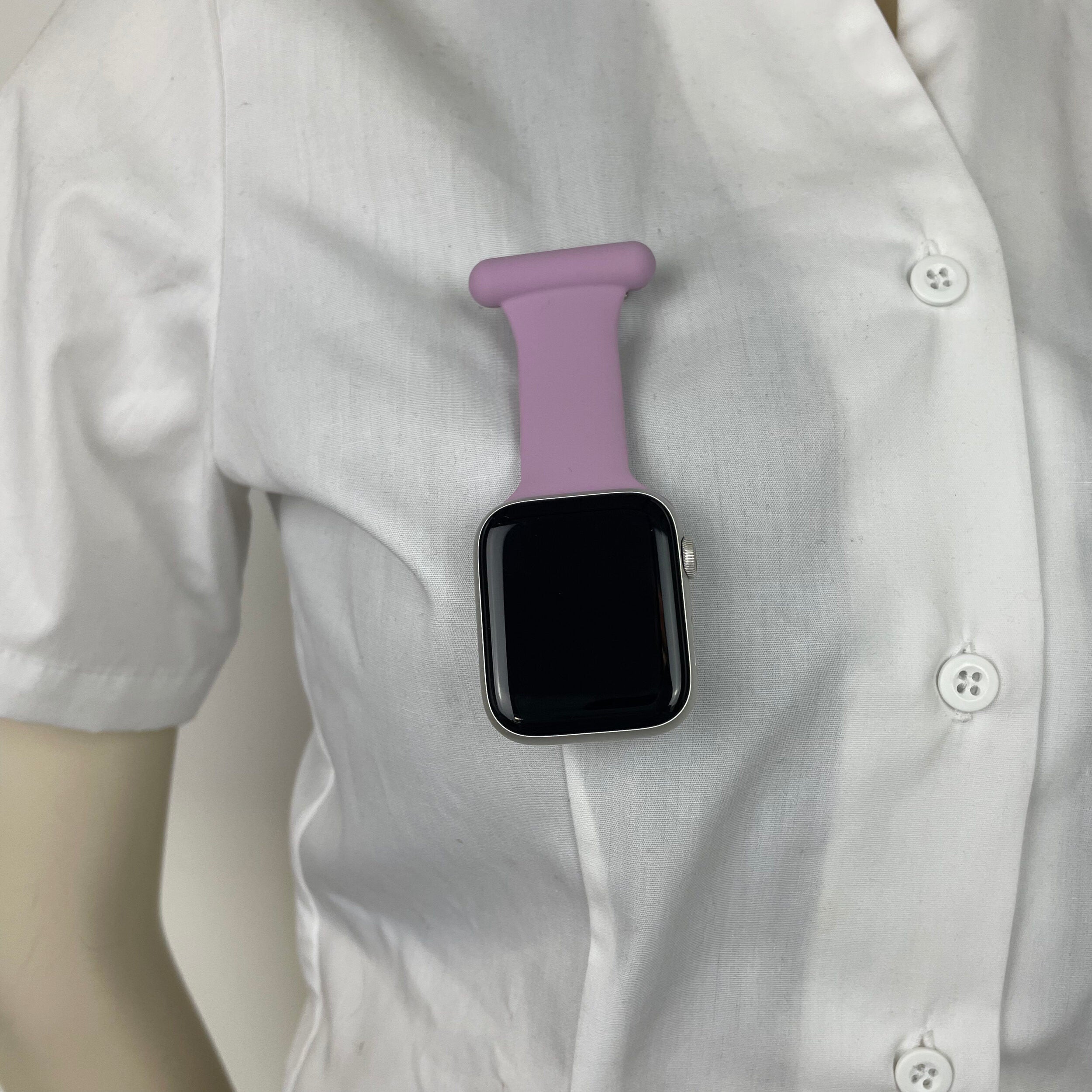 Lila silikonrem för Apple Watch för vårdpersonal