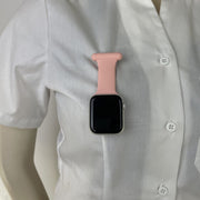 Rosa silikonarmband till Apple Watch för vårdpersonal