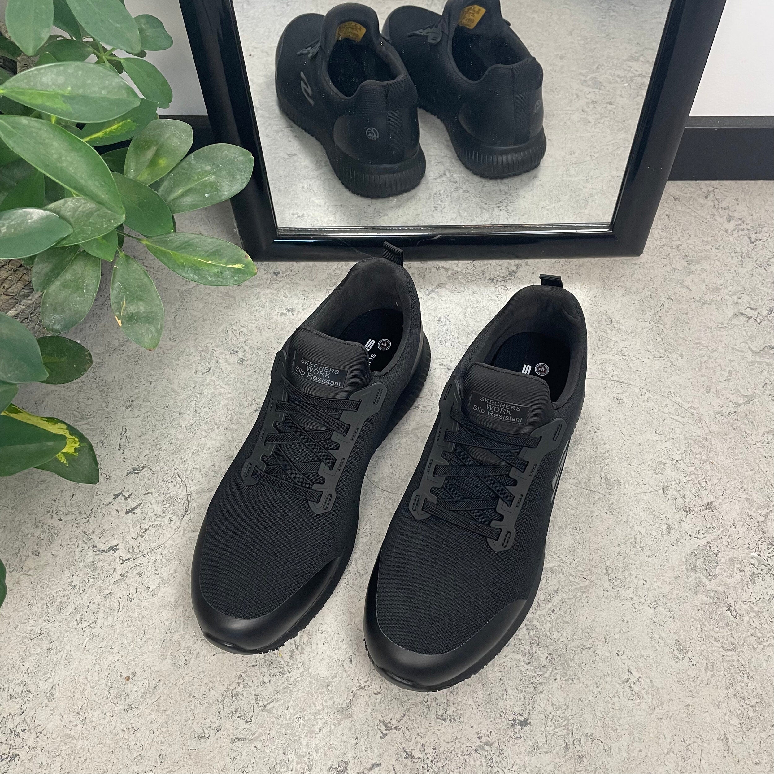 Svarta Skechers work-skor med ESD