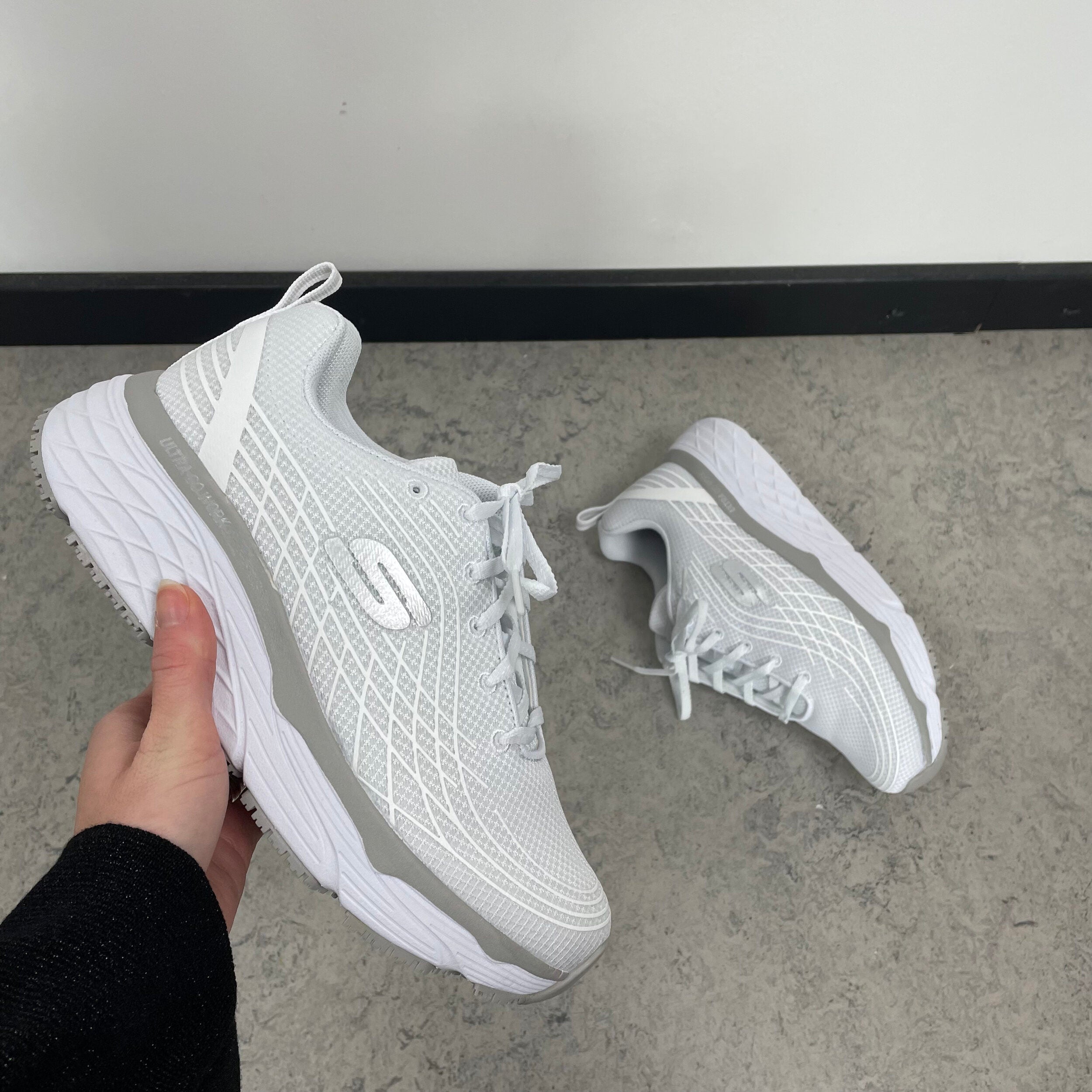 Skechers Work med max cushioning-sulor, vit
