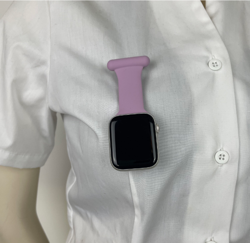 Lila silikonrem för Apple Watch för vårdpersonal