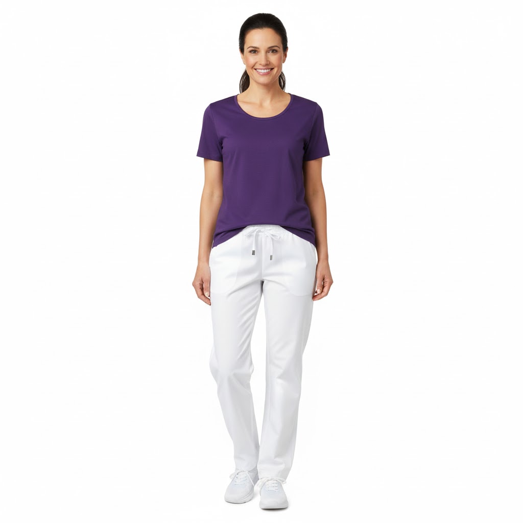 Nybo Lila Dam Prowear T-shirt, slitstark, formstabil