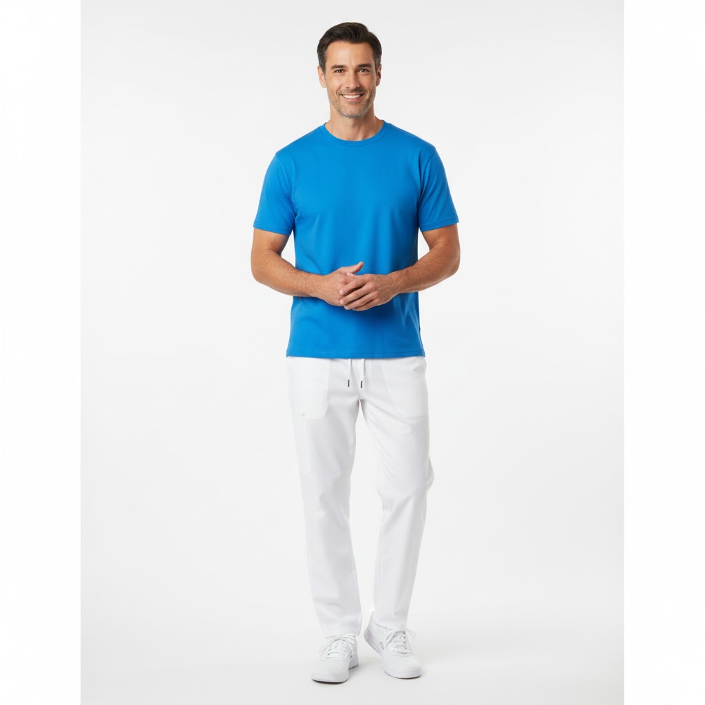 Nybo Turkos Herr Basic T‑shirt, Klassisk modell, Behåller formen