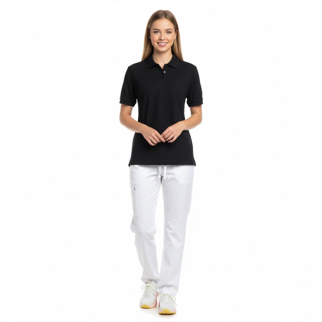 Nybo Svart Dam Prowear Poloshirt – Extra slitstark