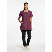 Nybo Bordeaux Dam Sporty Tunika, Kortärmad, Justerbar Midja, Flexibel, Mobilfickor
