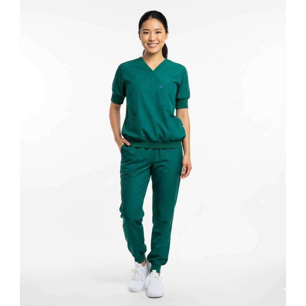 Nybo gröna unisex micro sportbyxor, ribbad mudd, antistatisk