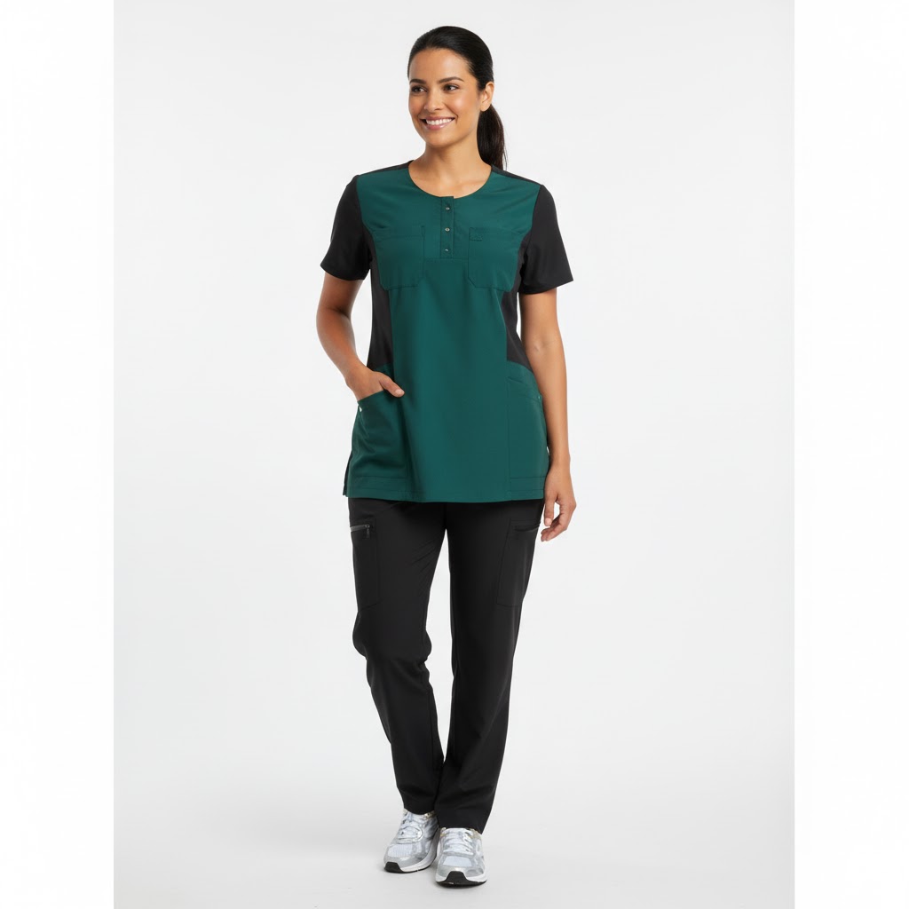Nybo Mörkgrön Unisex Sporty Mix Busseronne, Kortärmad, Andningsbar, Stretch