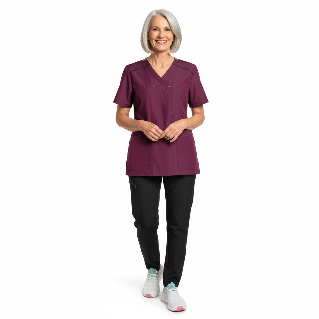 Nybo Bordeaux Unisex sportig tunika, justerbara ärmar, flexibel