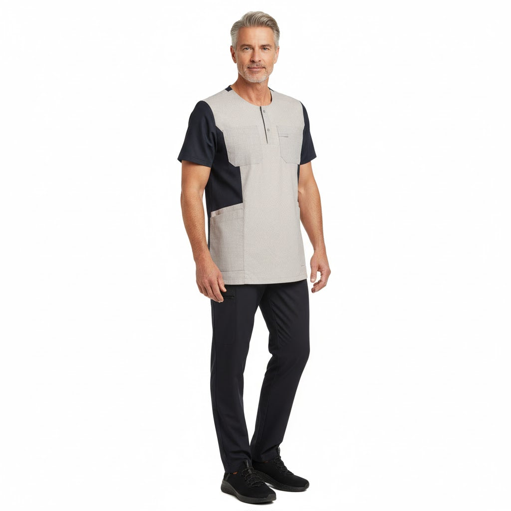 Nybo grå melange unisex tunika - Sporty Mix, rymlig & andningsbar, stretch