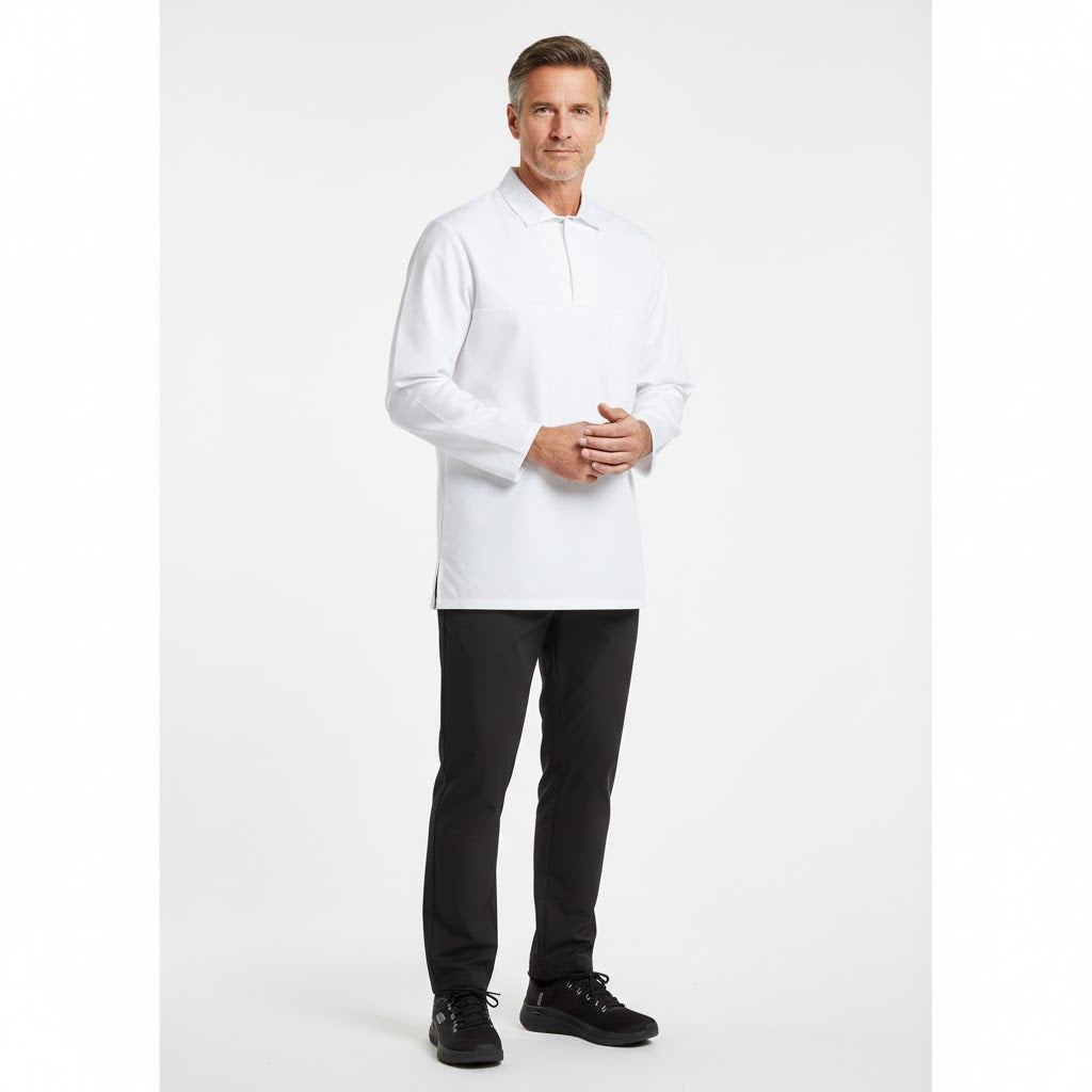 Nybo Vit Unisex HACCP Arbetsrock, Justerbar, Tvättbar