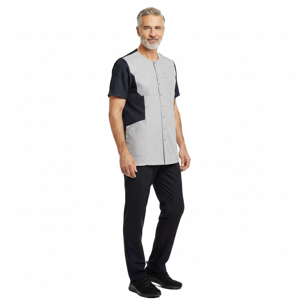 Nybo Grå Melange Unisex Sporty Mix-tunika — andningsbar, stretch och bekväm