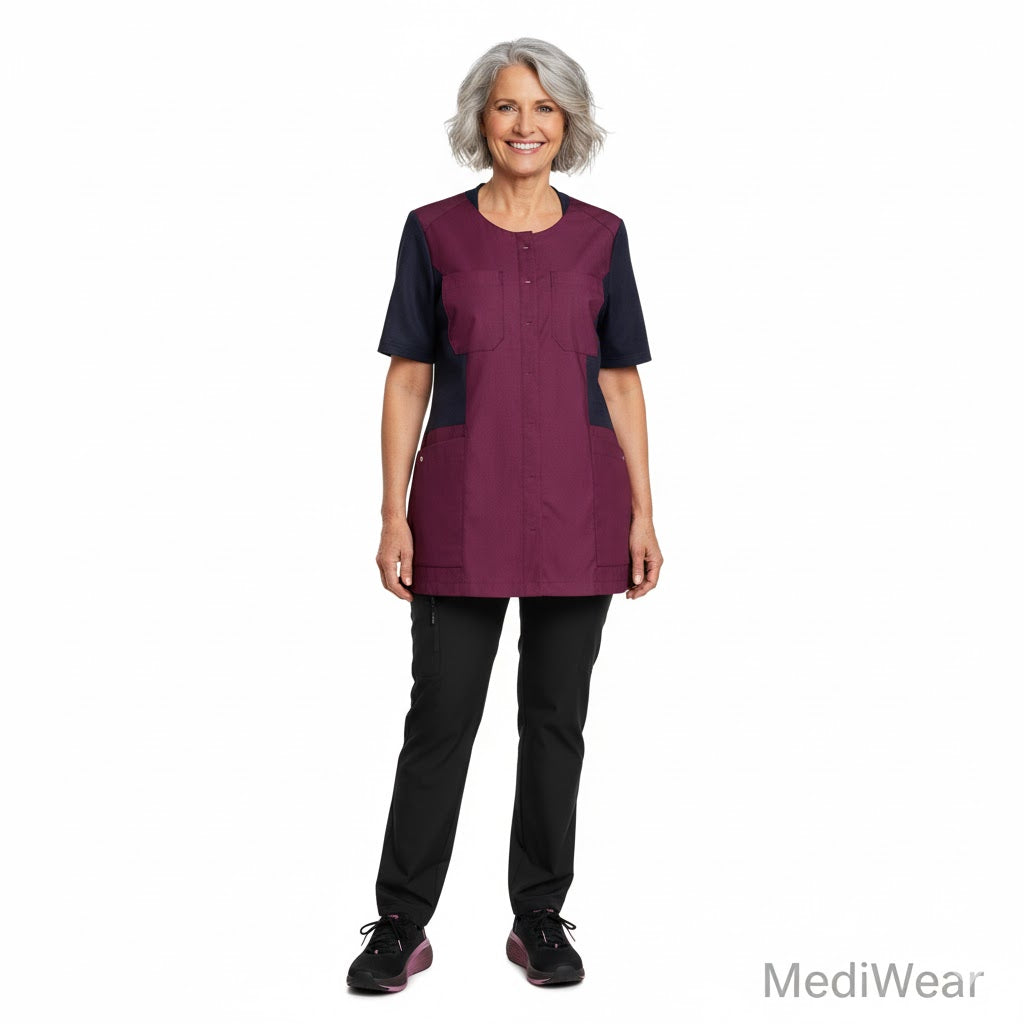 Nybo Bordeaux Unisex Sporty Mix Tunika — elastisk, andningsbar och bekväm