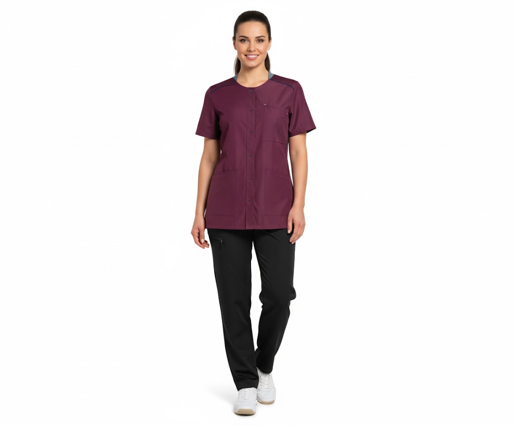 Nybo Bordeaux Unisex Sporty Tunika, rymliga fickor, justerbar
