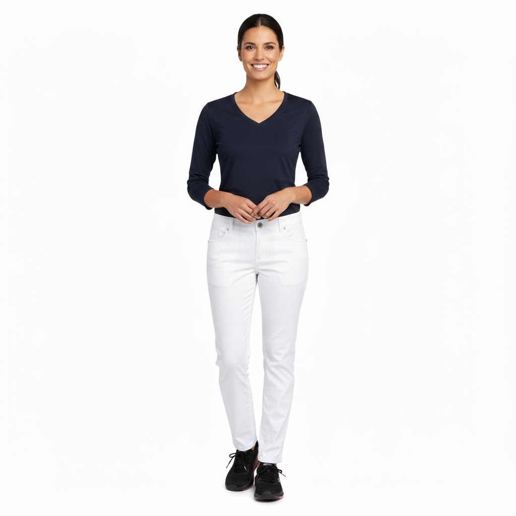 Nybo Vit Unisex Harmonybukser, Stretch, Justerbar resår