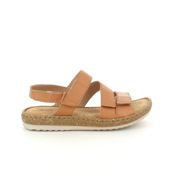 Brun skinnsandal med fyra justerbara remmar från Relaxshoe