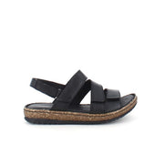 Svart skinnsandal med fyra justerbara remmar från Relaxshoe