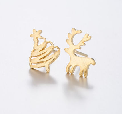 Julörhängen i guldfärg