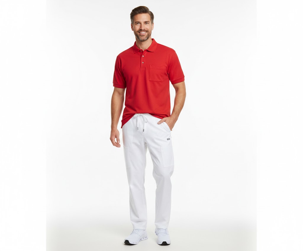 Nybo Rød Herre Basic Polo Shirt, slitstark, bröstficka
