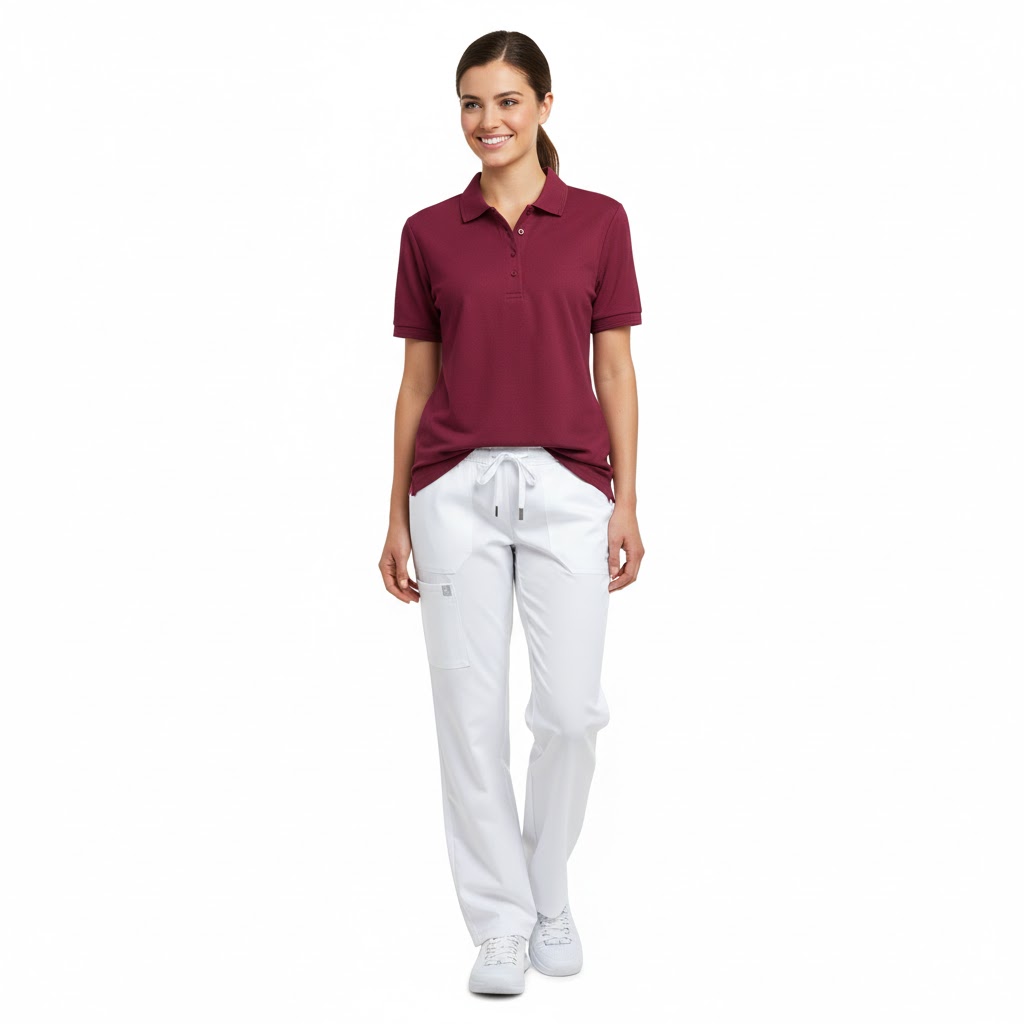 Nybo Bordeaux Dame Prowear Polo - Extra slitstark, förkrympt