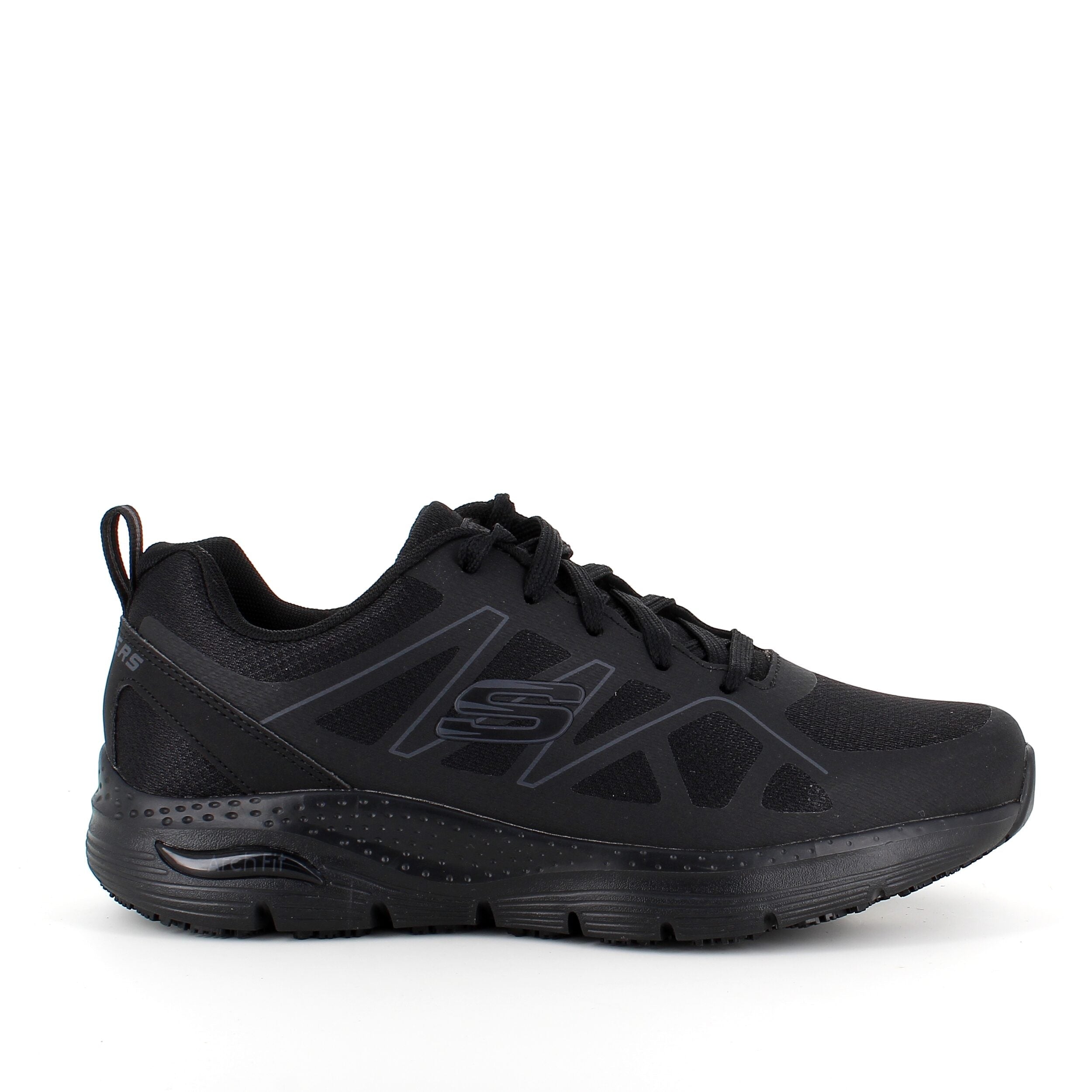 Skechers Work-sko i svart med svankstöd