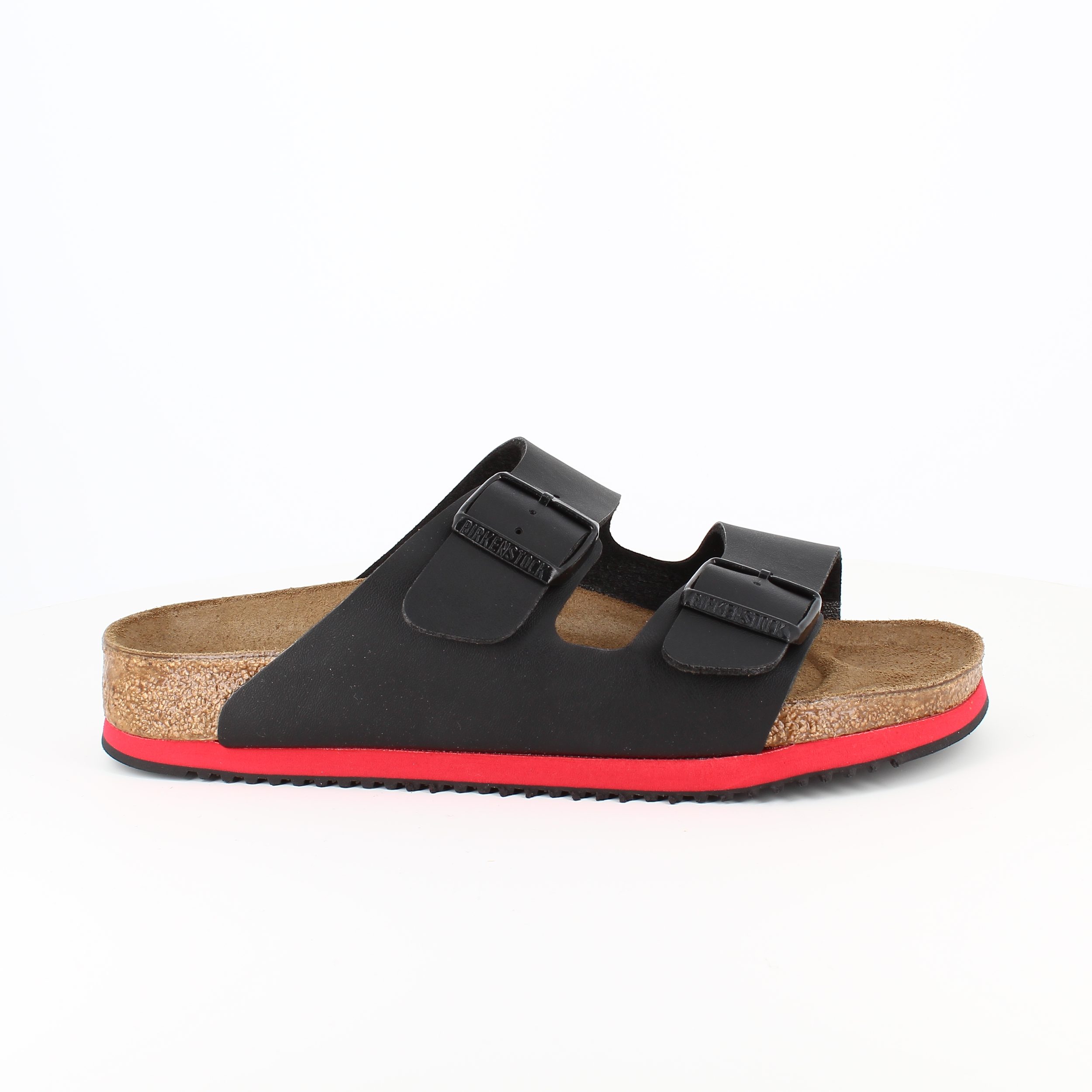 Svart Arizona-sandal från Birkenstock med halksäkra sulor