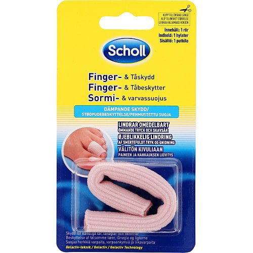 Scholl finger- och tåskydd – mjukt skydd mot tryck, blåsor och liktornar