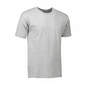 Nybo Grå Melange Herr Basic T-shirt, Klassisk, Fyrlagers Ribkant