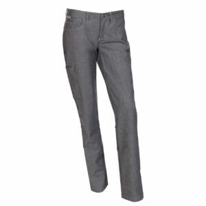 Nybo Grå Damebliss-jeans, justerbar resår, låg midja, smal lårvidd