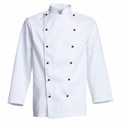 Nybo Hvid Unisex Gourmet Kokkejakke, Komfort, Bomullssatin