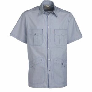 Nybo Blårandig Unisex Fresh-skjorta, justerbar resår och slitsar