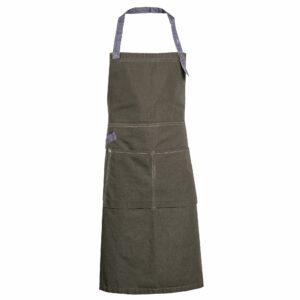 Nybo Brun/Denimblå Unisex New Nordic kusksförkläde, justerbar nackrem, stora fickor