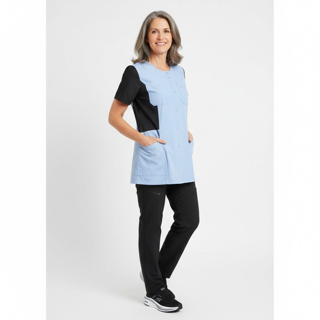 Nybo Lyseblå Unisex Sporty Mix Tunika, Åndbar, Stretch, Komfort