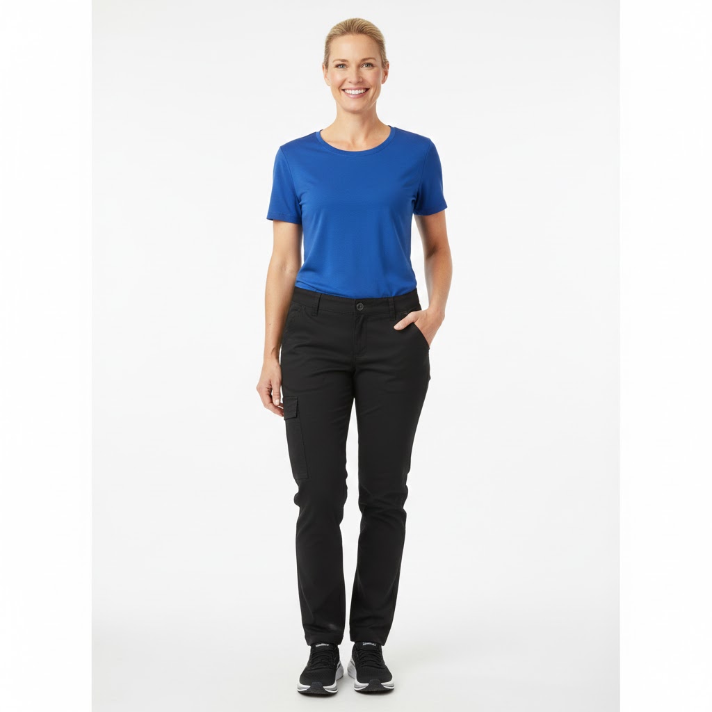Nybo Sort Dame Perfect Fit Chinos, Regulerbar Talje, Slidstærk
