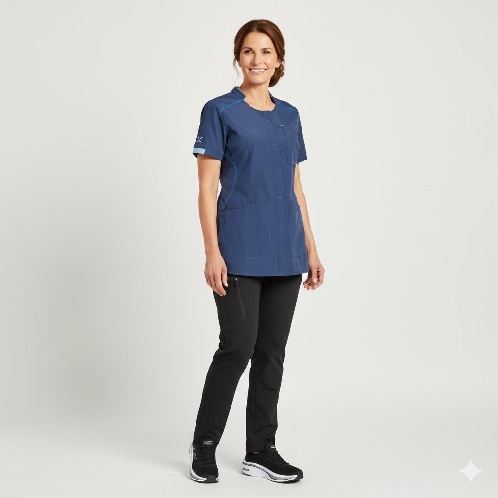 Nybo Navy Dam Sportig Tunik – Figursydd, Flexibel med Praktiska Fickor