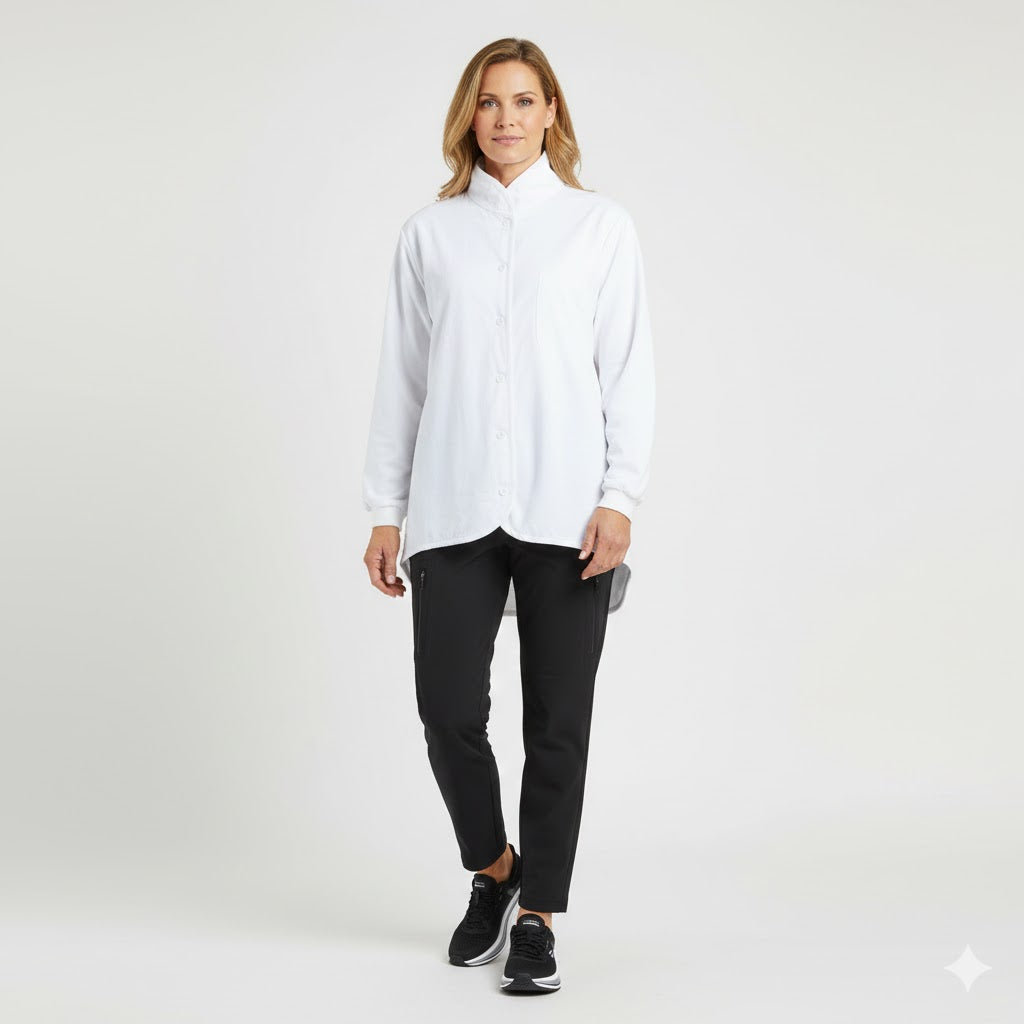 Nybo Vit Unisex Move Cardigan – Långärmad med Supermjukt Fleecefoder