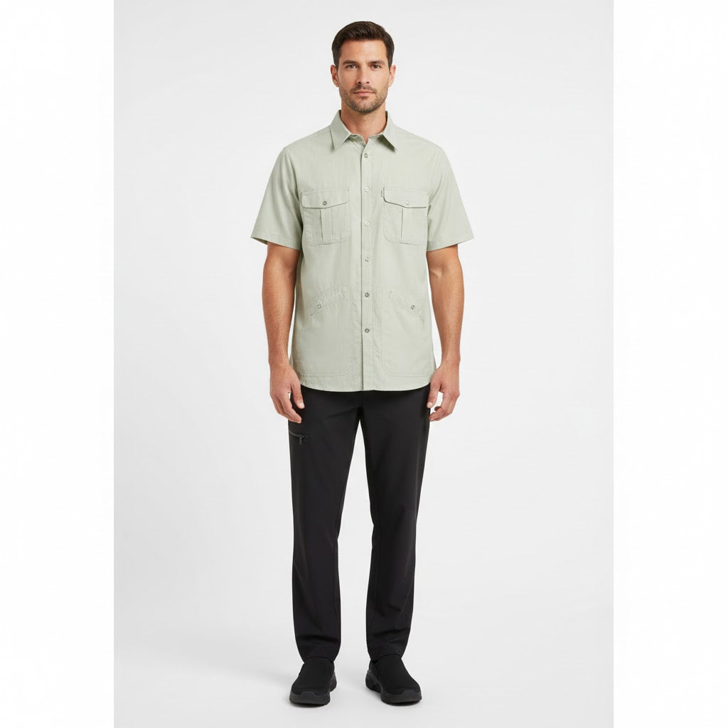 Nybo Lime Randig Unisex Fresh Skjorta, Justerbar Resår, Slitstark